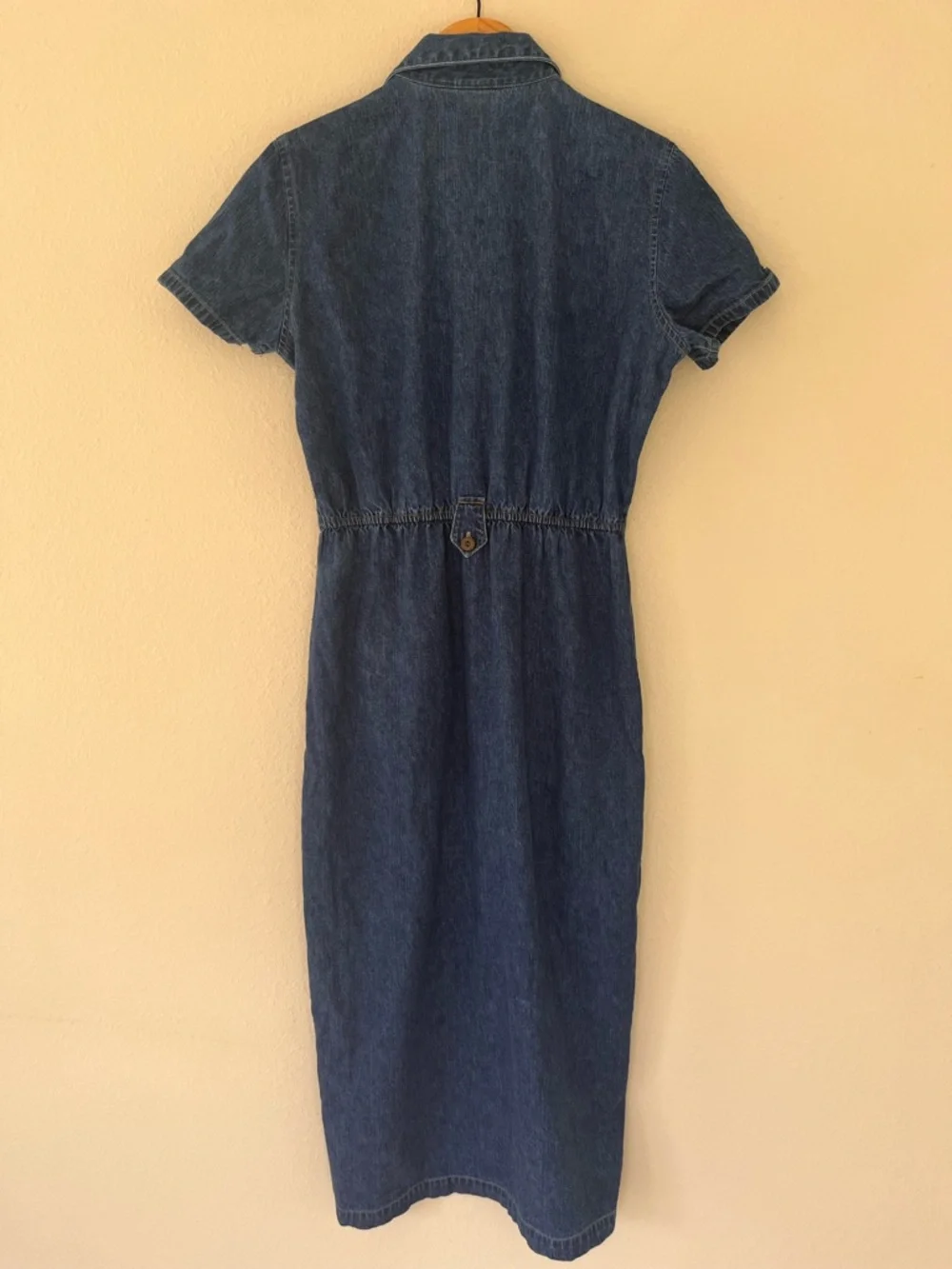 VTG St Johns Bay Denim Dress 10 Midi Button Up Modest‎ Coastal Western 90s Y2K